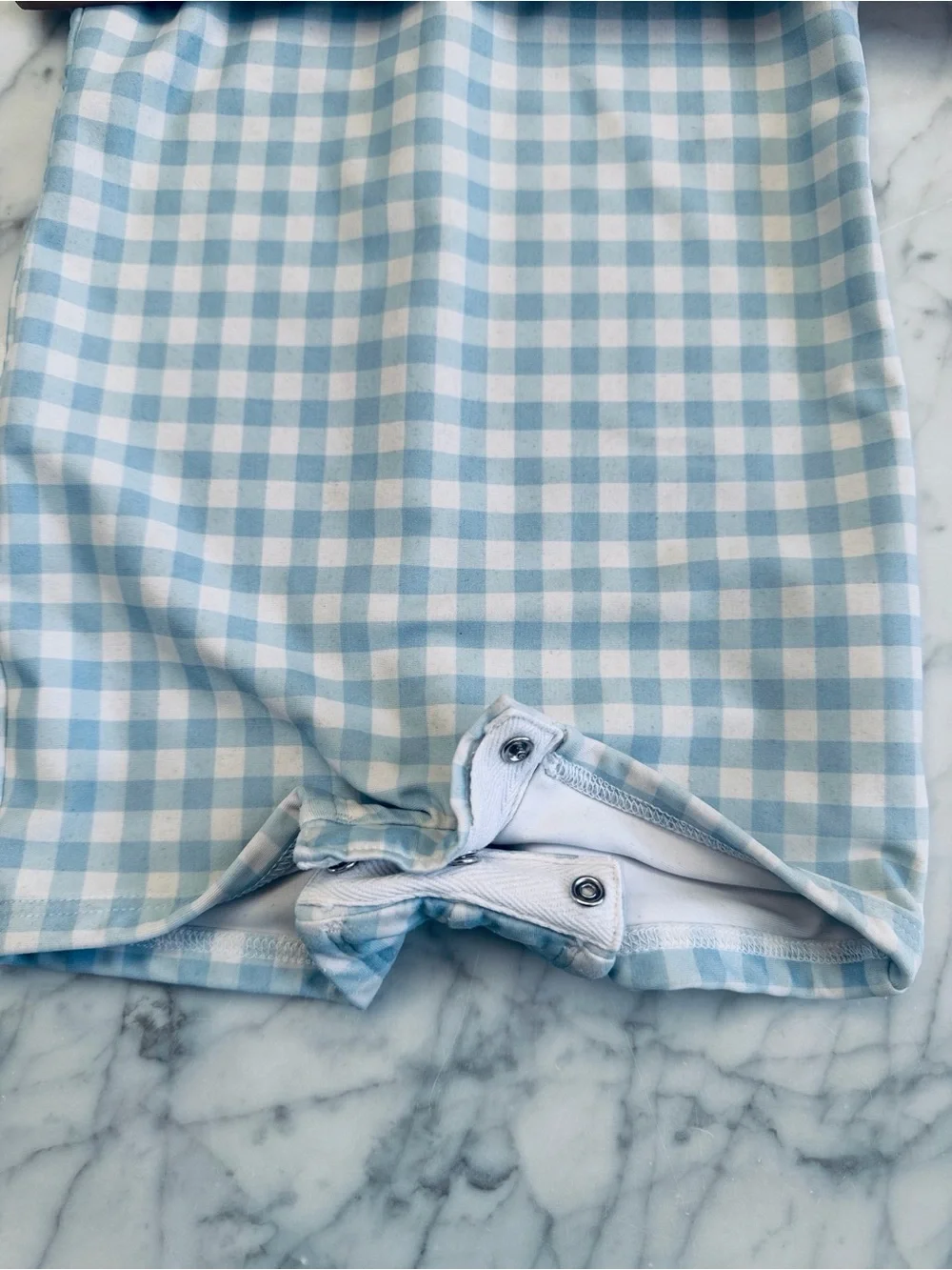 Minnow Unisex Blue Gingham Rashguard One Piece Sz 1 6-18 Mo